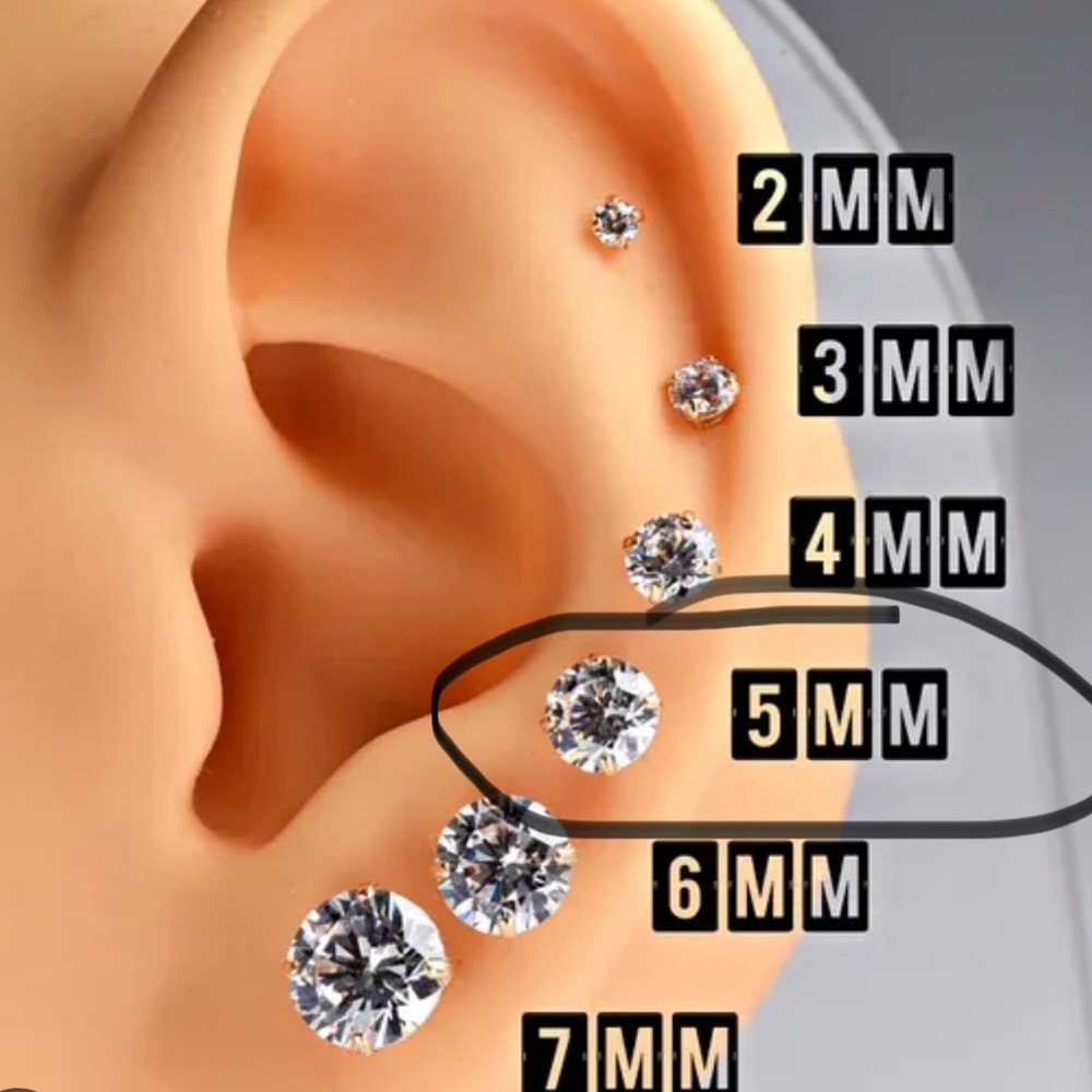 Cubic Zirconia Silver Plated Studs